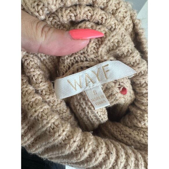 WAYF Camel Knit Turtleneck Long Sleeve Tunic Sweater Size Small - Picture 3 of 13